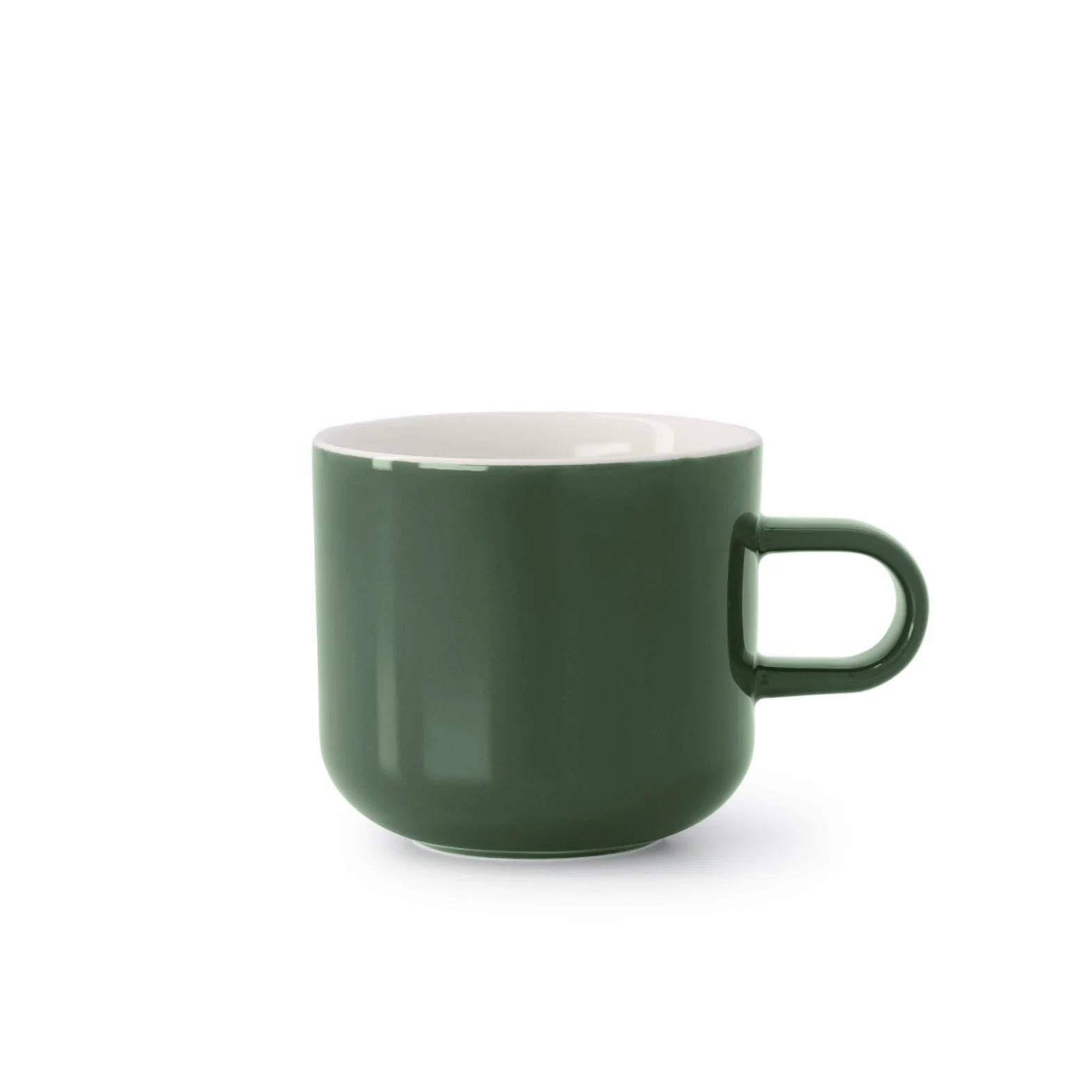 Acme Bobby Mug Kawakawa 300ml — forest green porcelain mug with white interior on a white background, Aunty Tommy&