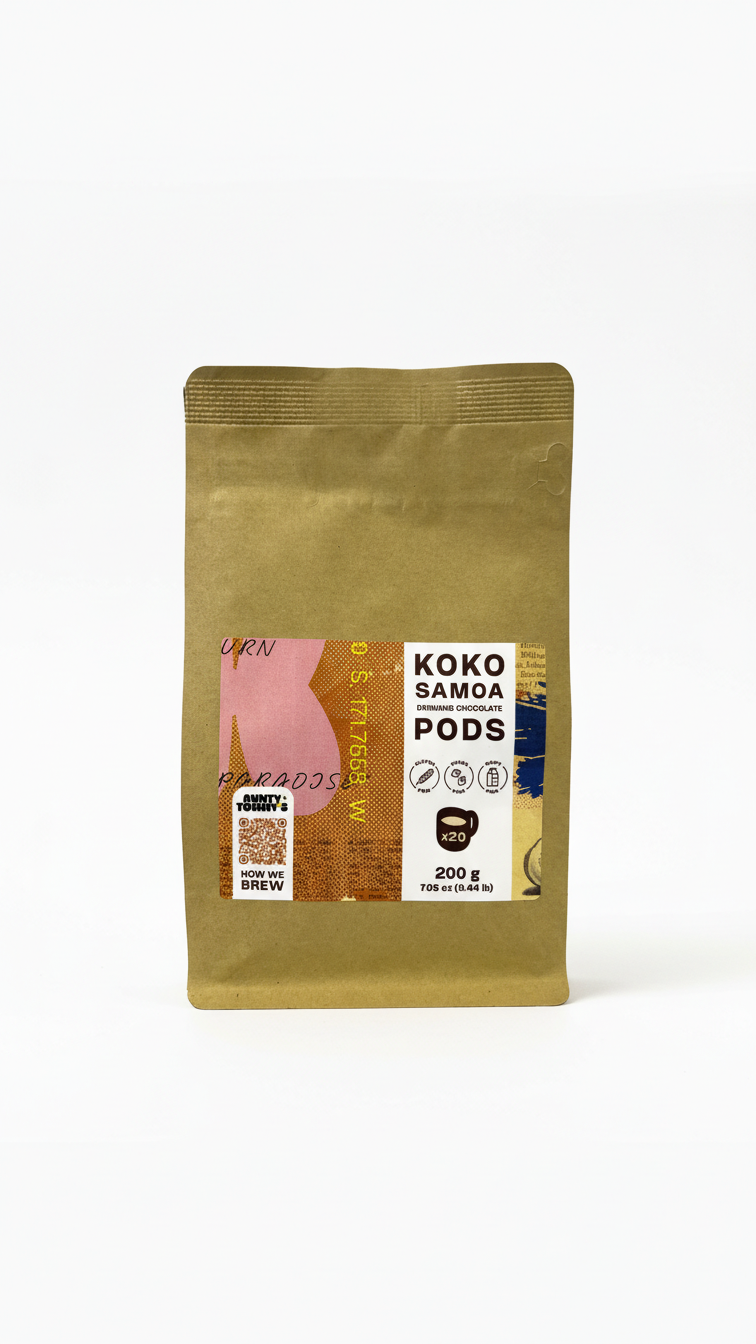 Koko Samoa coffee pods packaging on a white background